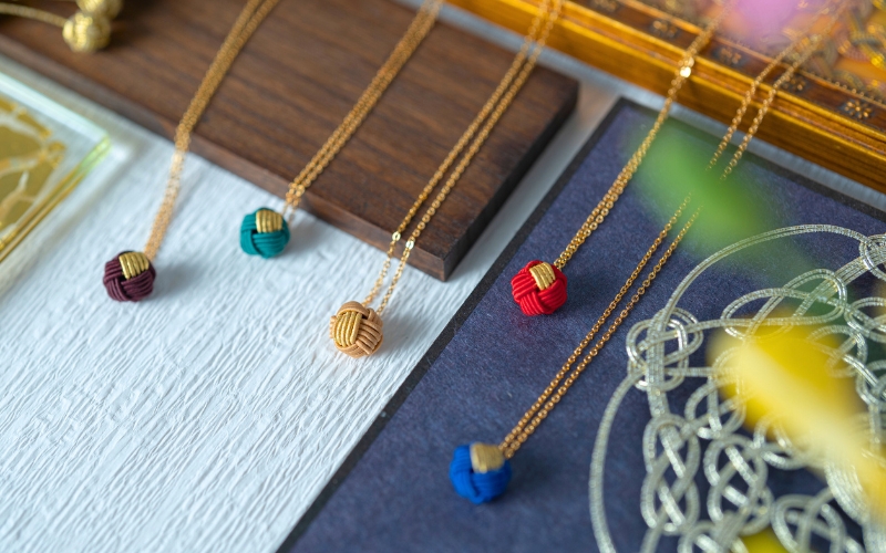 水引ペンダント ゴールドリーフ